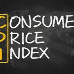 CPI concept:consumer price index handwritten on blackboard