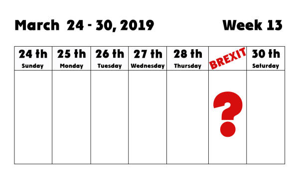 Calendar For The 13th Week Of 2019 With Focus Date Of Brexit Us - 