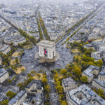 Arc de Triomphe from the sky, Paris