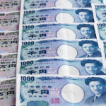 Close-up Japanese yen banknotes